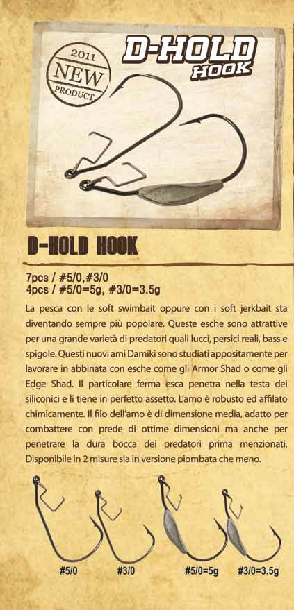 Damiki D-Hold Hook Weighted size # 5/0 gr 5.0 pz 4